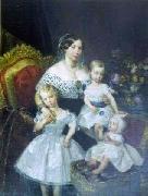 unknow artist, Louise Marie Therese d'Artois, Duchess of Parma with her three children